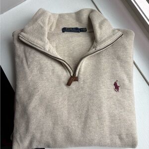 Polo by Ralph Lauren Men's Beige Zip-Up Sweater